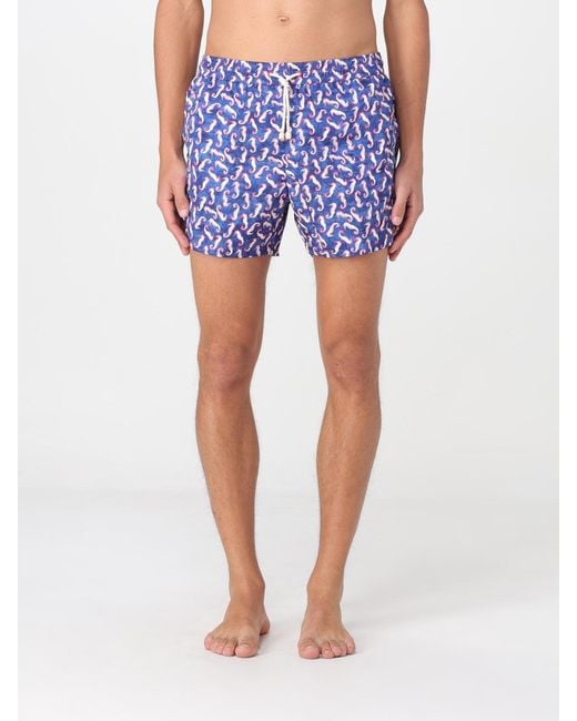 Kampos Blue Patterned Nylon Swimsuit for men