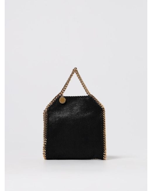 Stella McCartney Black Falabella Micro Crackled Synthetic Suede Bag