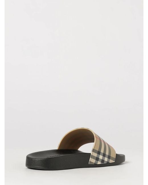 Burberry White Vintage Check Rubber Slides for men