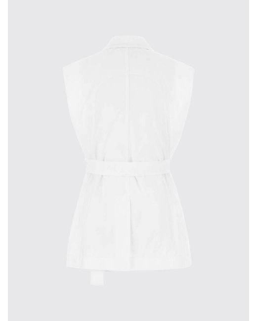 Brunello Cucinelli White Cotton Blend Robe Vest