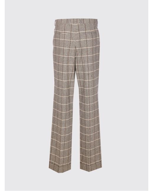 Valentino Gray Check Virgin Wool Trousers for men