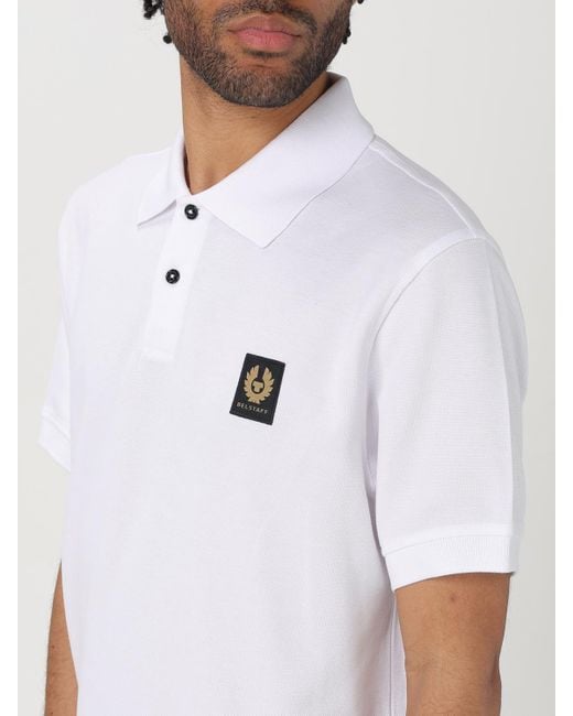Belstaff White Logo Polo Shirt for men