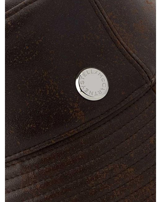 Stella McCartney Brown Eco Alter Mat Bucket Hat With Metallic Logo