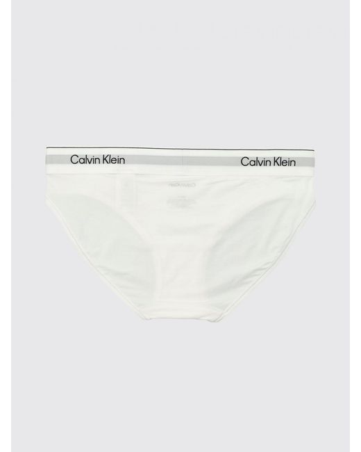 Calvin Klein White Cotton Blend Logo Briefs