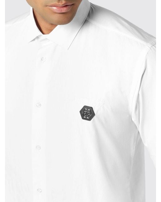 Philipp Plein White Classic Poplin Shirt for men