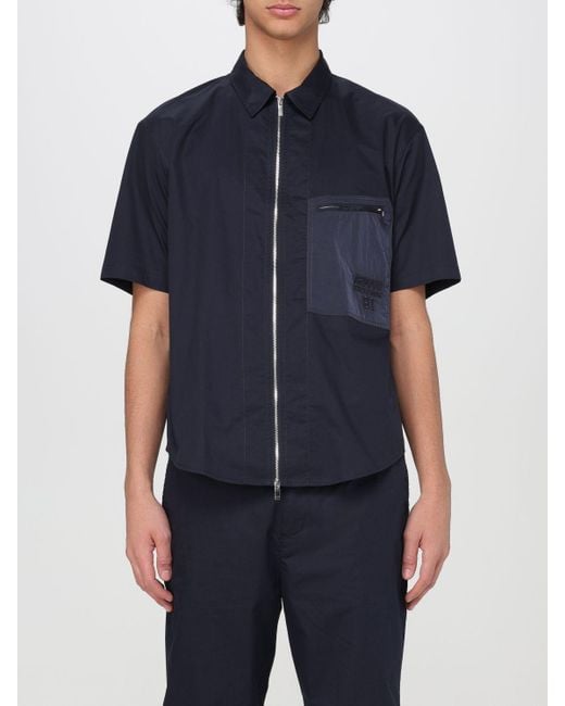 Camicia con zip di Armani Exchange in Blue da Uomo