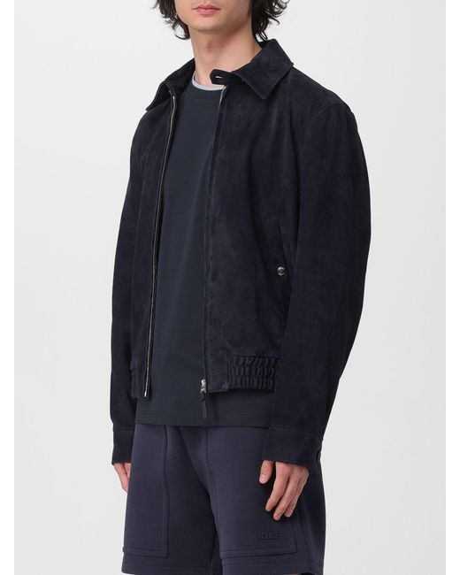 Mackage Blue Suede Shirt Jacket for men