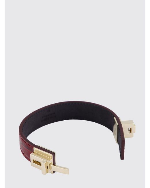 Tom Ford Multicolor Crocodile Print Calfskin And Brass Bracelet