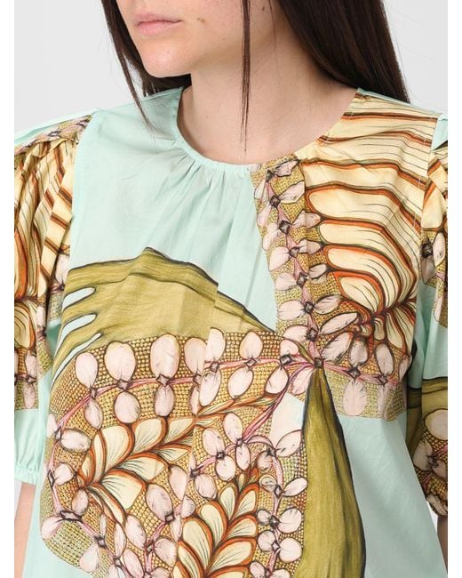 Ulla Johnson White Ravena Printed Satin Blouse
