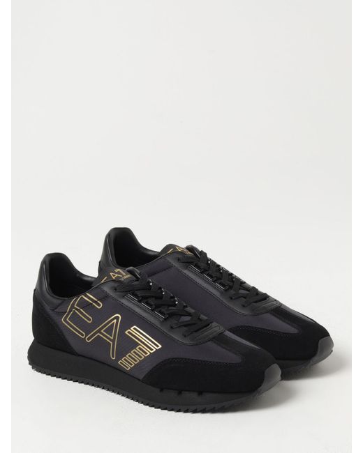 Sneakers in camoscio sintetico e nylon di EA7 in Black da Uomo