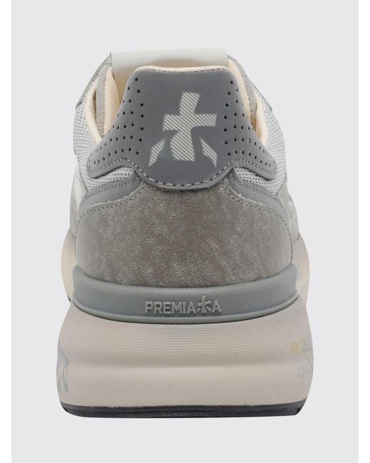 Premiata White Mick Suede And Nylon Sneakers for men