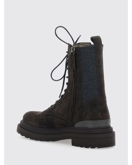 Brunello Cucinelli Black Flat Ankle Boot