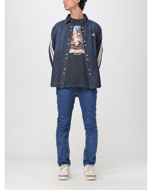 Palm Angels Blue Jacket for men