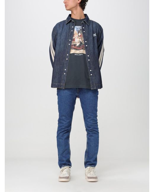 Palm Angels Blue Jacket for men