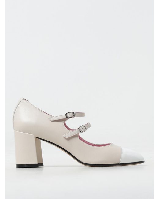 CAREL PARIS White Mary Jane Cherry In Nappa With Buckles