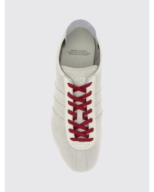 Y-3 Natural Tokyo Suede Sneakers With Tone-On-Tone Printed Logo for men