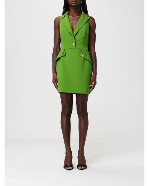 Elisabetta Franchi Green Double Crepe Dress