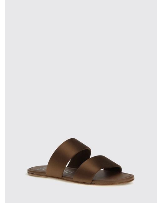 Pedro Garcia Brown Pilia Silk Satin Sandal