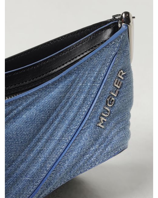 Borsa Spiral Curve di Mugler in Blue