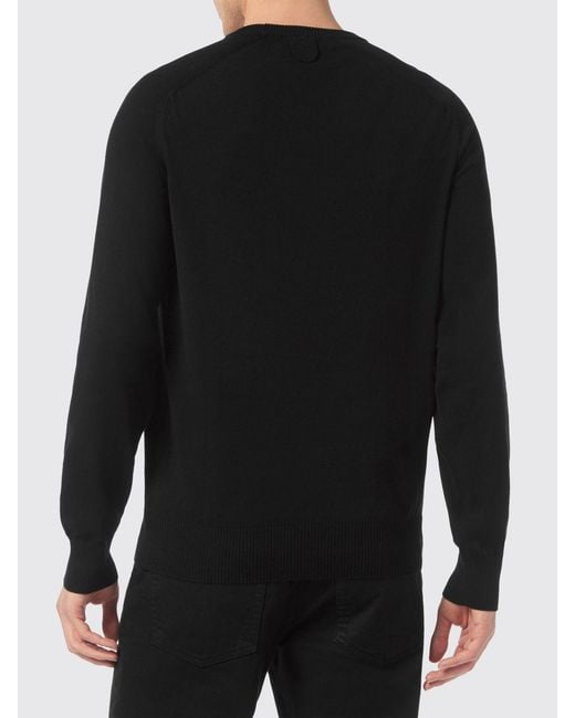 Billionaire Black Crewneck Cotton Jumper With Contrasting Logo On The Chest for men