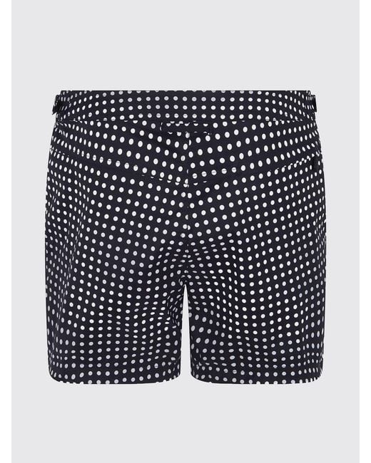 Tom Ford Blue Polyester Polka Dot Swimsuit for men