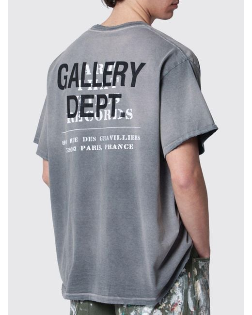 GALLERY DEPT. Gray Relaxed Fit Cotton T-Shirt With Logo Print for men