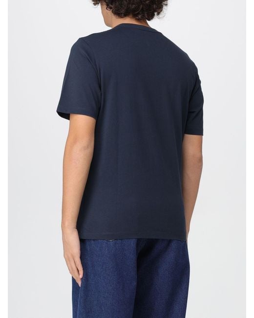 Maison Kitsuné Blue Maison KitsunÉ Cotton T-Shirt With Logo for men