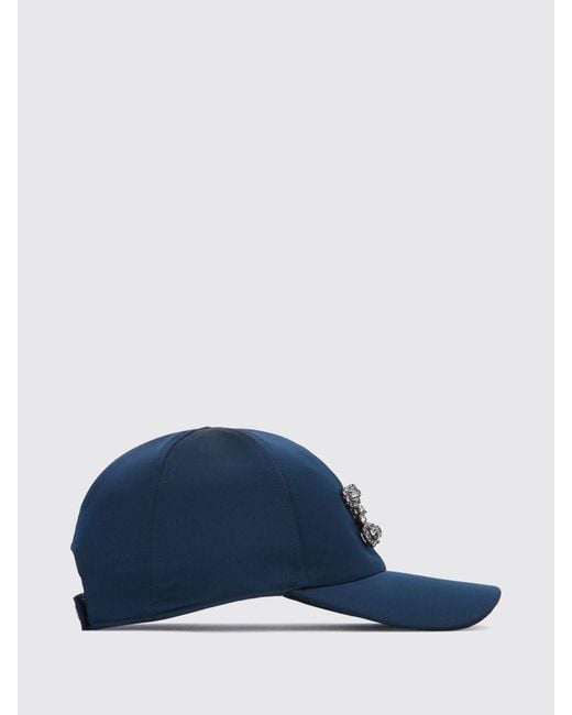 Roger Vivier Blue Satin Hat With Jewel Buckle