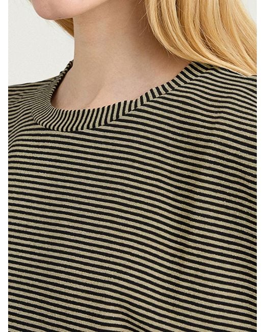 Momoní Multicolor MomonÌ Cotton-Blend T-Shirt With Padded Shoulders And Cap Sleeves