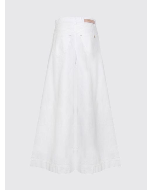 Alberta Ferretti White Cotton Pants