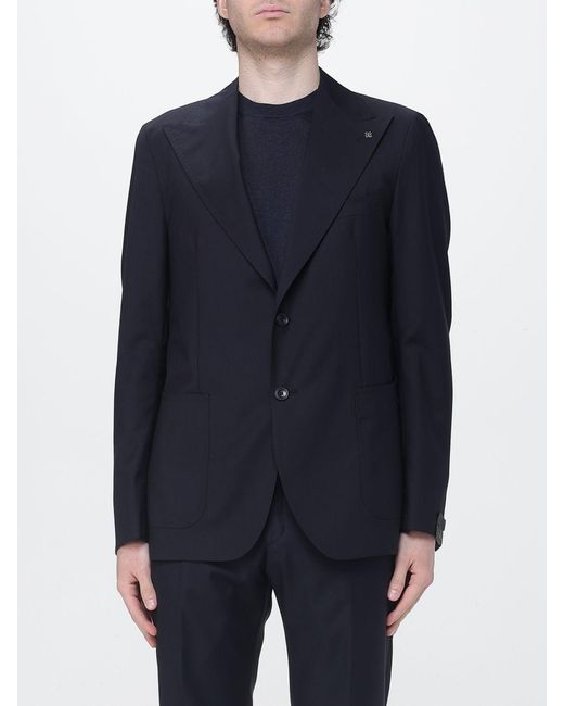 Tagliatore Blue Single-Breasted Virgin Wool Blazer for men