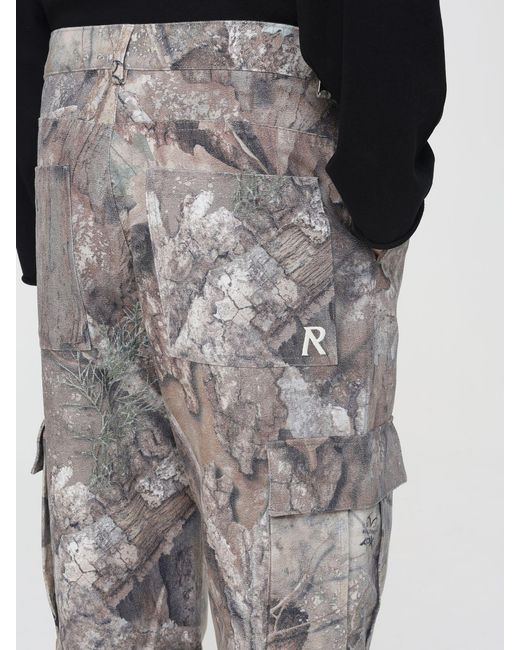 Represent Black Camouflage Print Cotton Cargo Pants for men
