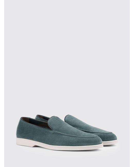 Doucal's Green Suede Loafers for men