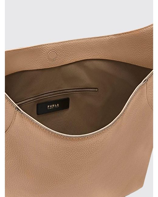 Furla Natural Lara Grained Leather Bag