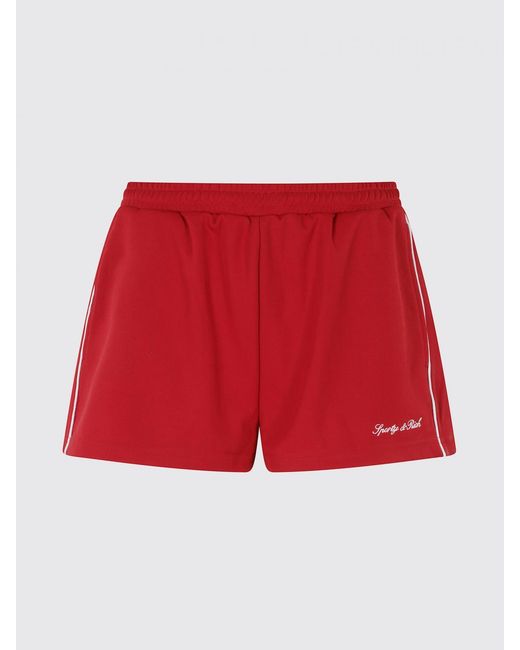 Sporty & Rich Sporty &Amp Rich Recycled Polyester Athletic Shorts With Embroidered Logo