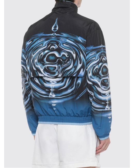Casablanca Blue Printed Polyester Bomber Jacket for men