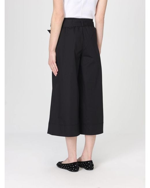 Pinko Black Love Birds Cropped Cotton Trousers