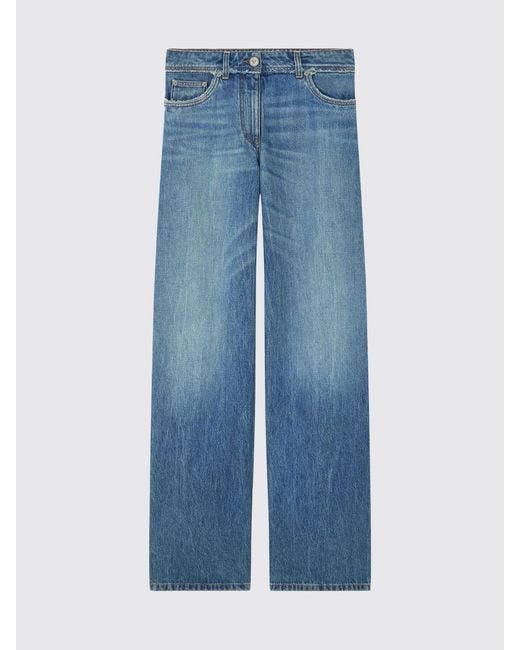 Versace Blue Wide-Leg Cotton Jeans