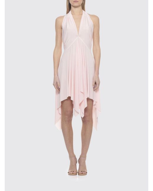 Norma Kamali Pink Asymmetric Jersey Dress