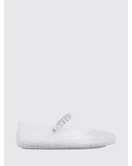 Jimmy Choo White The Jelly Mary Jane Flats
