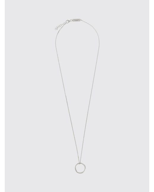 Maison Margiela White Logo Ring Necklace for men