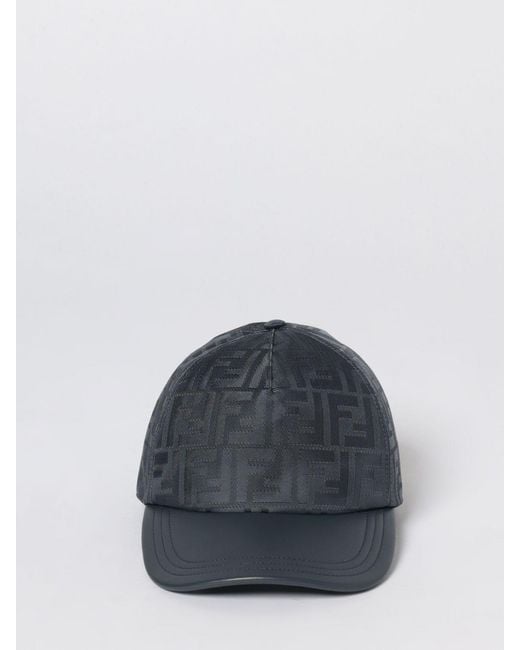 Fendi Ff Hut Aus Jacquard-Nylon Und Leder in Blue für Herren