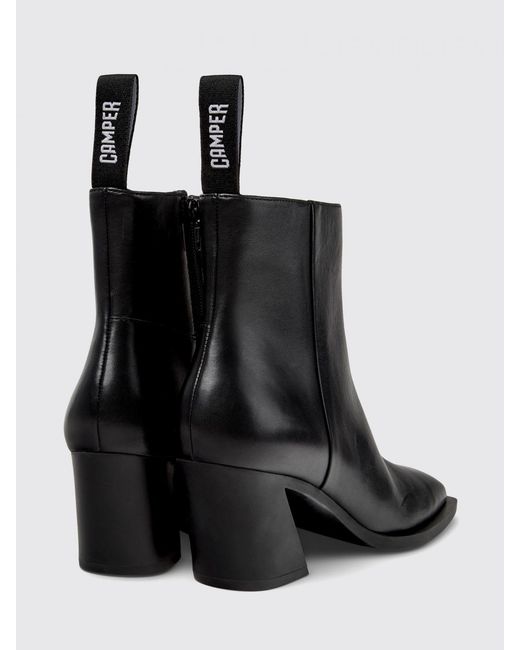 Camper Black Karole Leather Ankle Boots