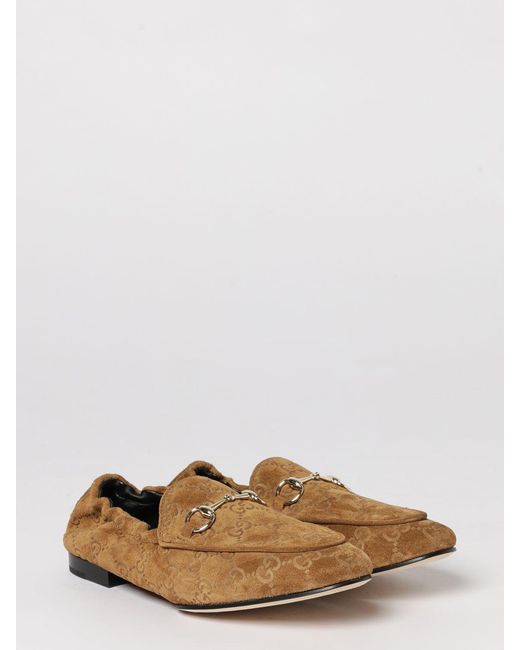 Gucci White Jordaan Suede Loafers With Gg Monogram