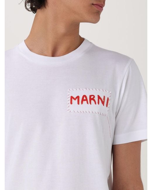 Marni T-Shirt Mit -Patch in White für Herren