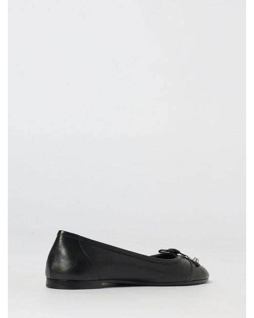 Balenciaga Black City Up Leather Ballerinas