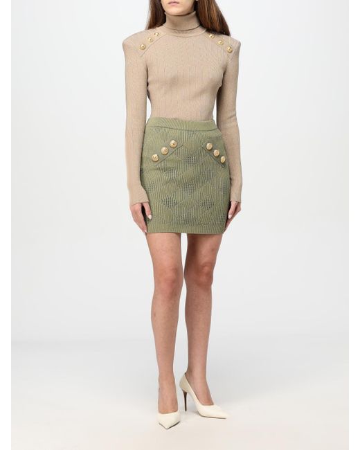 Balmain Green Openwork Strickrock