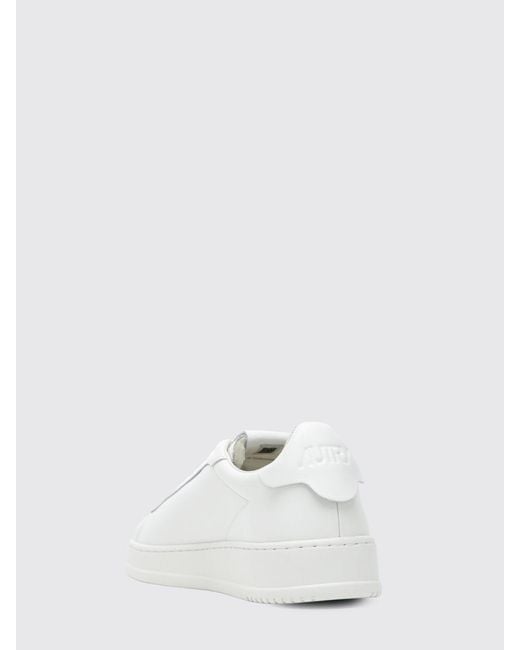 Autry White Dallas Low Bicolor Smooth Calfskin Sneakers With Logo for men