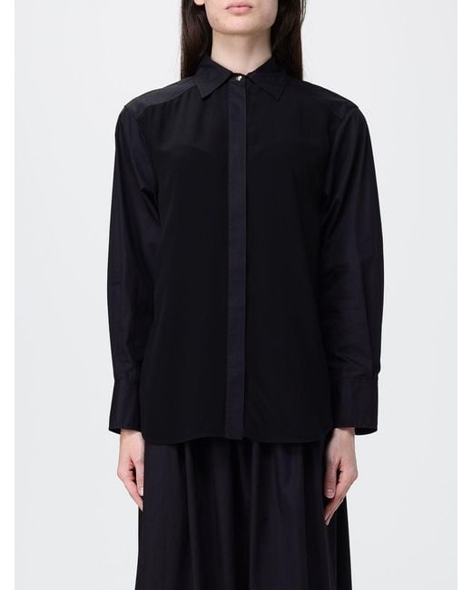 Pinko Blue Poplin And Crepe Shirt