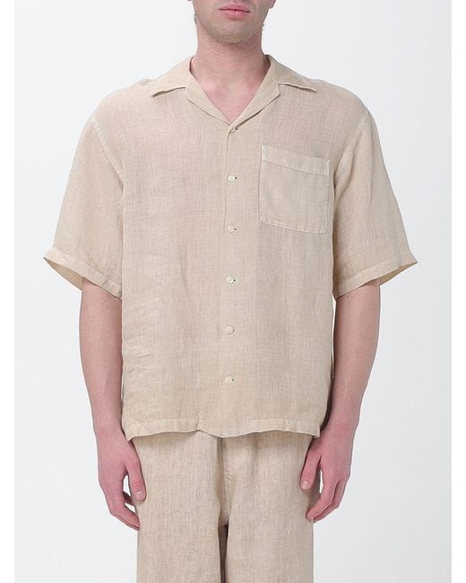 120% Lino Natural Casual Linen Shirt for men